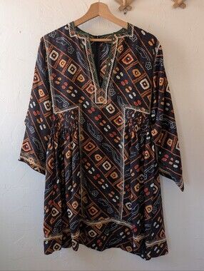 Isabel Marant Thurman Boho Silk Tunic Dress